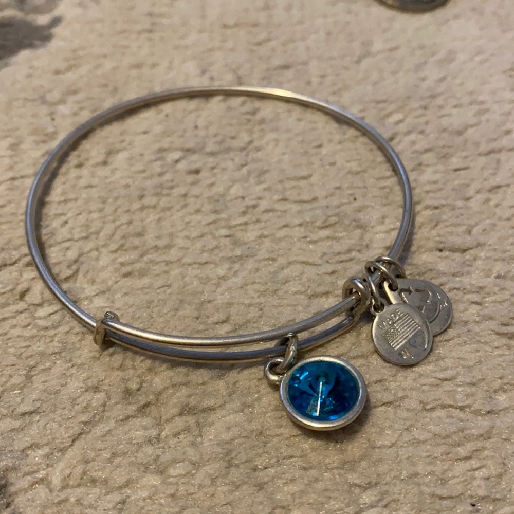 Blue gem Alex and Ani bracelet